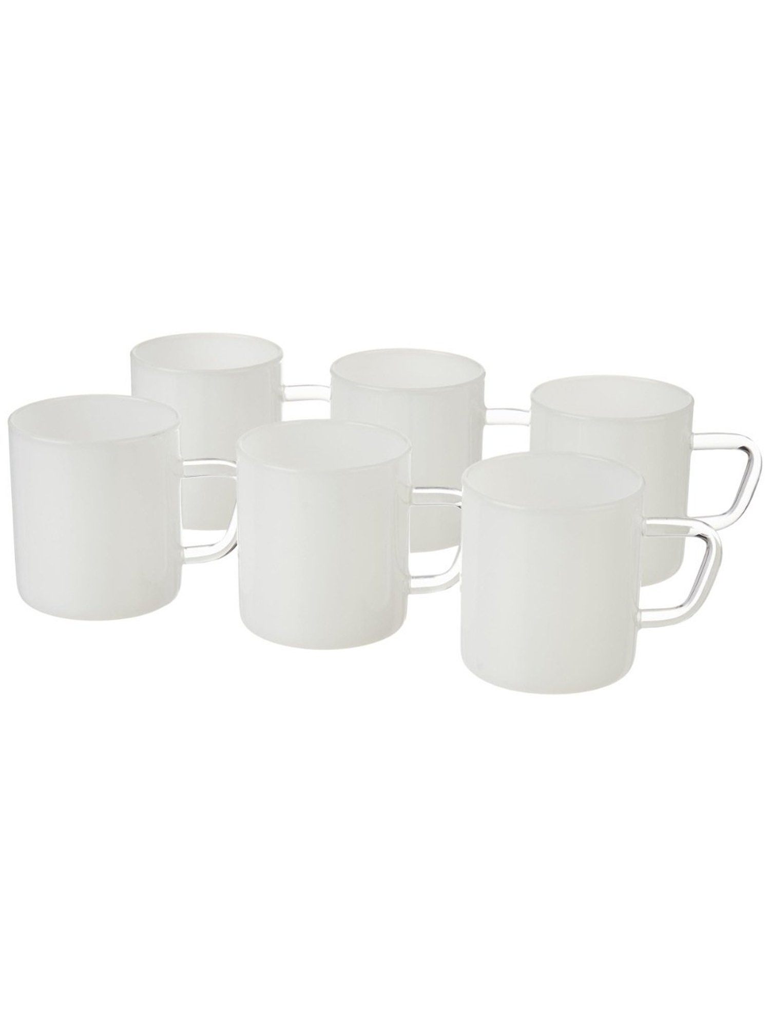 Borosil White Glass Tea Cup - Set of 6 (190 ml)