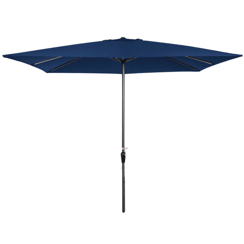 Best Choice Products 8x11ft Rectangular Patio Umbrella w/ Crank, Fade-Resistant 210G Polyester Fabric - Navy Blue