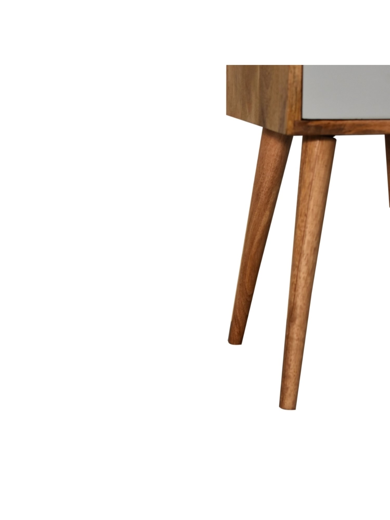 Artisan Furniture Solid Brown Mango Wood Side Table Sky Blue Finish