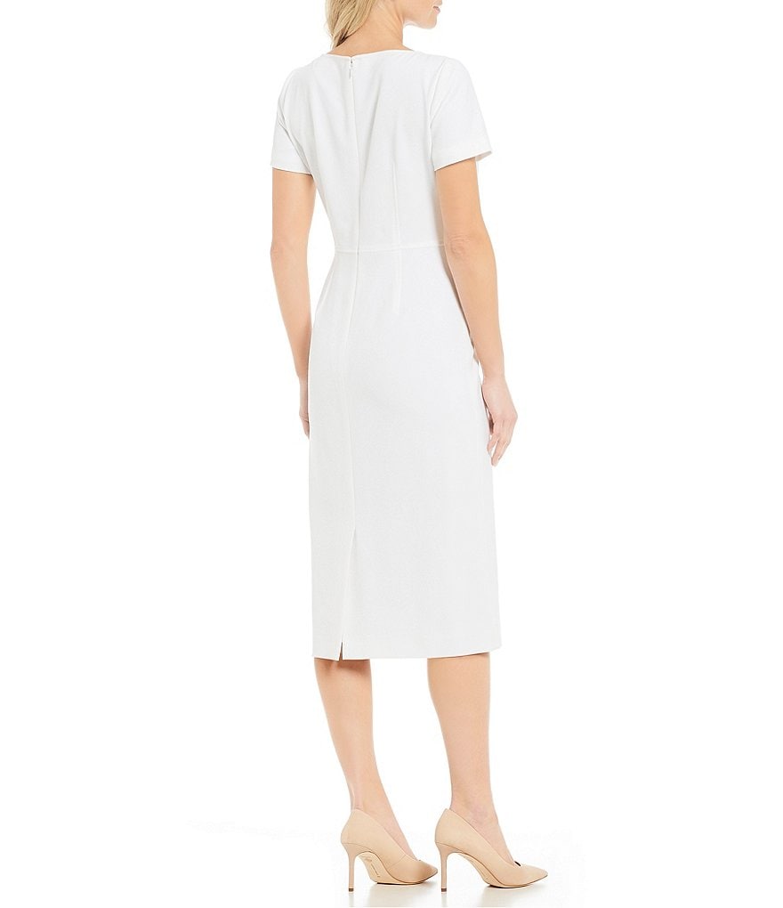 Eliza J Mock Halter High Neck Tiered Midi Dress