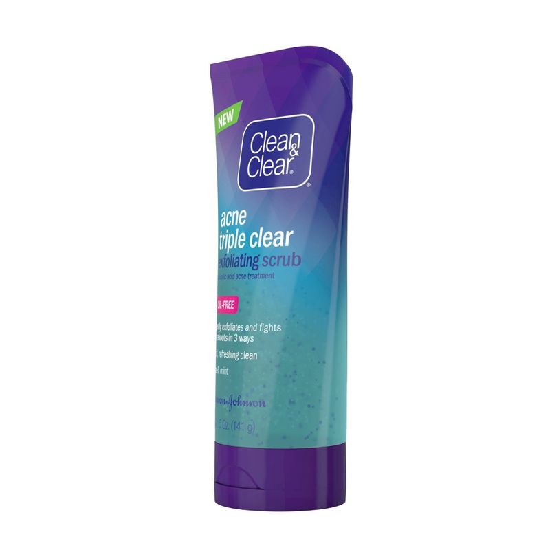 Clean & Clear Acne Triple Clear Exfoliating Facial Scrub - 5oz