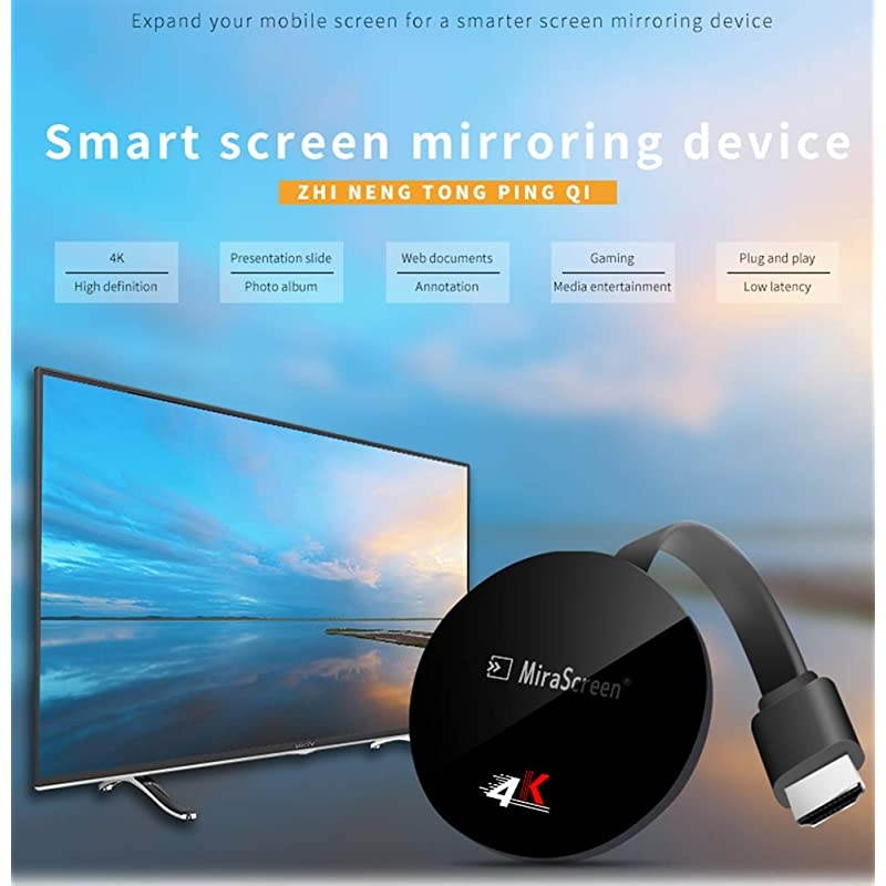 G7 Plus 24G Miracast dongle for TV 4K Wireless Screen Mirroring Device for iPhone iPad Android to TV Projector Monitor