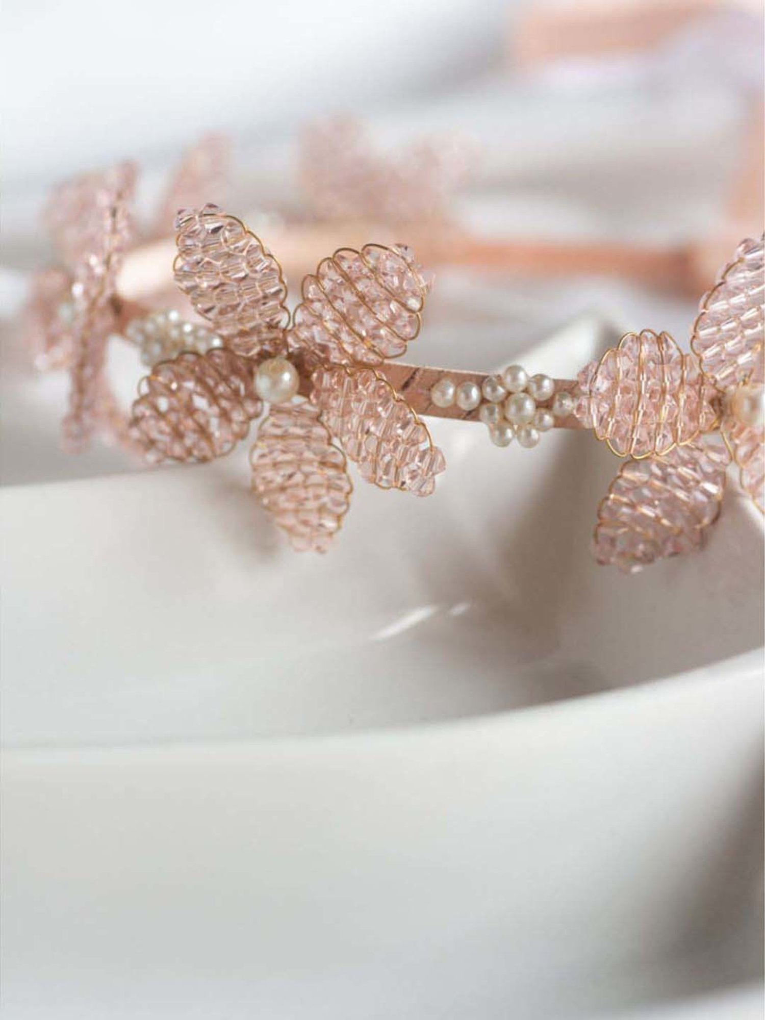 Choko Peach Embellished Hair Band
