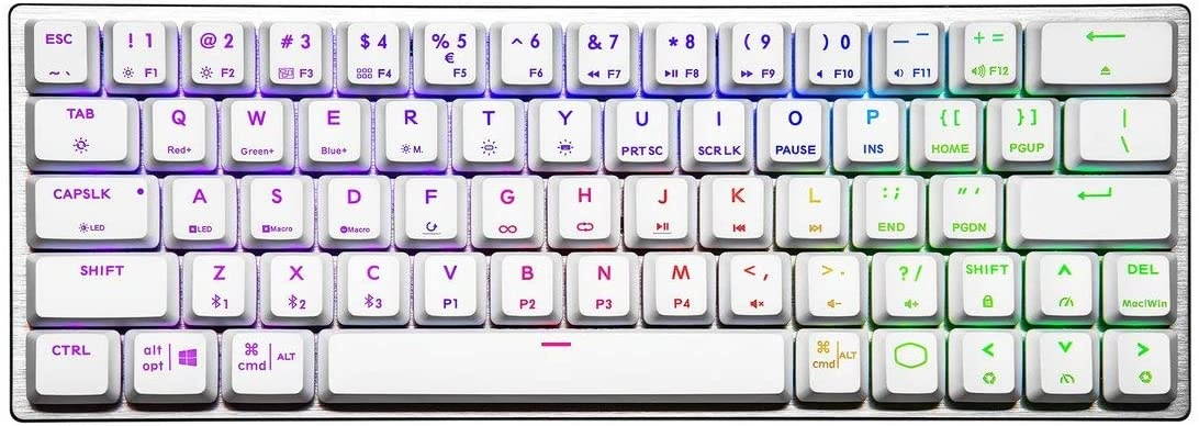 Cooler Master SK620 60% Sliver White Mechanical Keyboard with Low Profile Red Switches, New and Improved Keycaps, and Brushed Aluminum Design