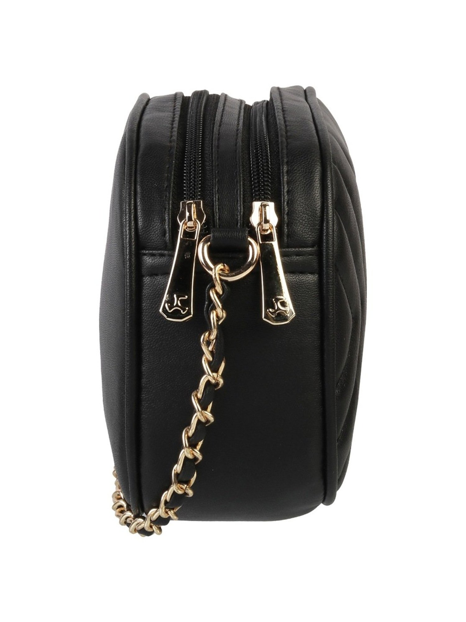 Mochi Black Textured Medium Sling Handbag