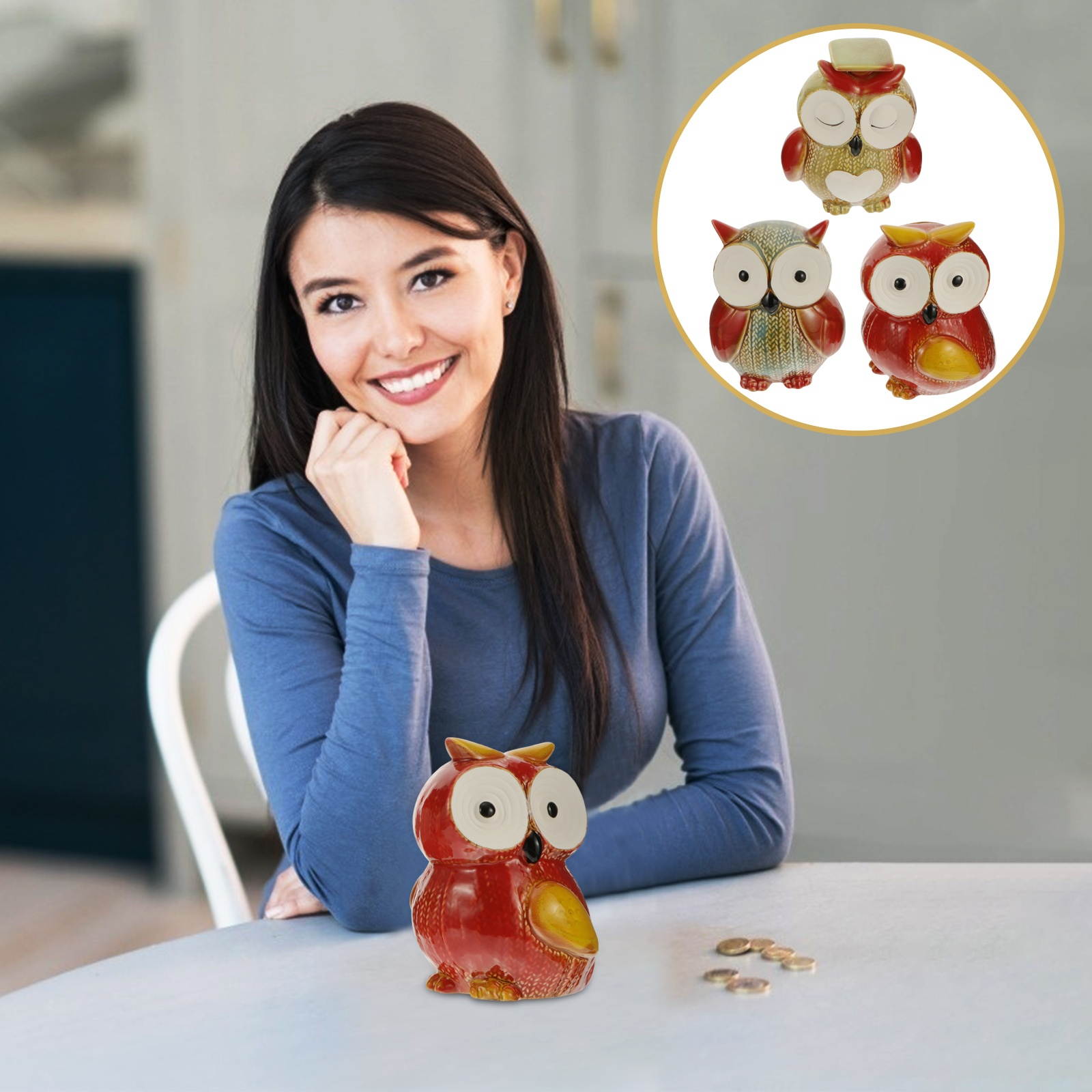 3pcs Cartoon Animal Lovely Saving Pot Birthday Gift Owl Money Box Coin Box Owl Piggy Bank