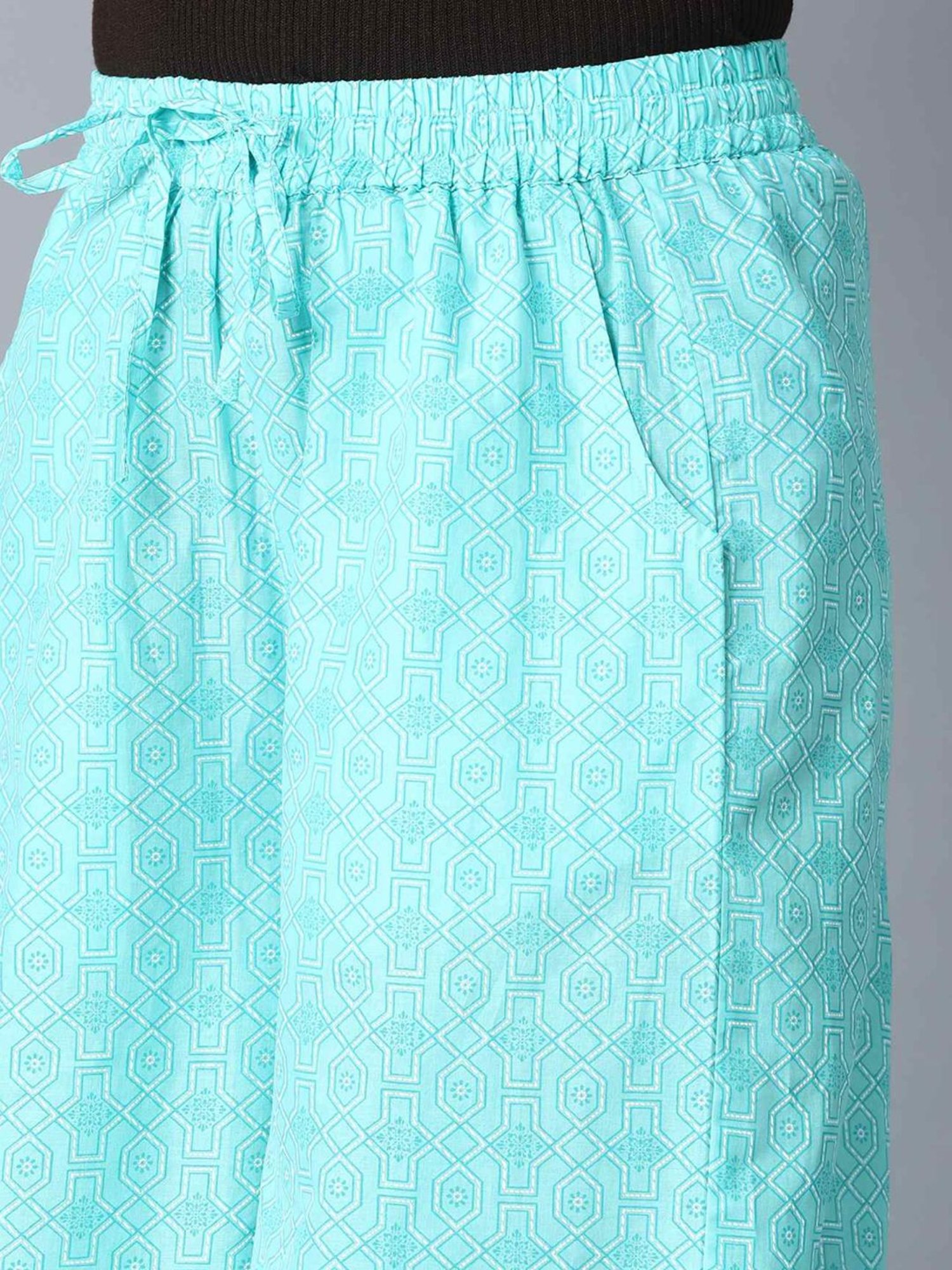 Saffron Threads Black Elasticated Palazzos