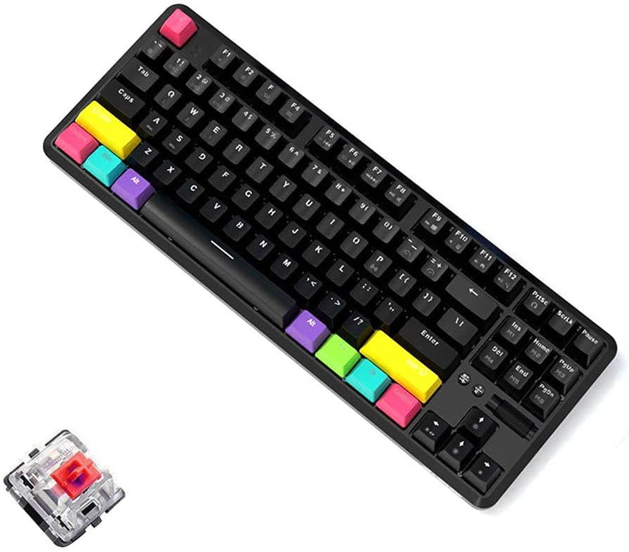 Glorious Modular Mechanical Gaming Keyboard (GMMK)- Barebone Edition (DIY Assembly Required) (Full Size, Black) + Glorious Black Aura Keycaps (Bundle)