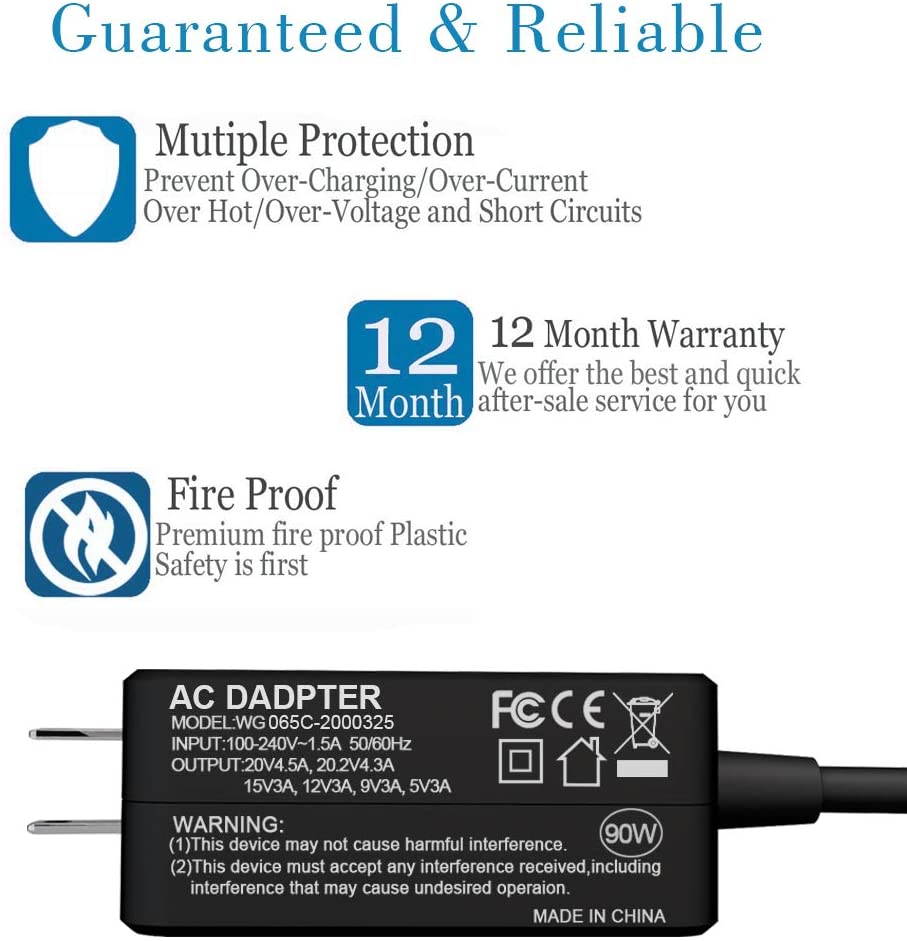 87W / 90W USB C Power Adapter, Type C Power Delivery PD Wall Charger 87W (Compatible 61W, 45W, 30W and 12W) for MacBook Pro Air 2018, HP, Dell, Lenovo and Any Laptops or Smart Phones with USB C