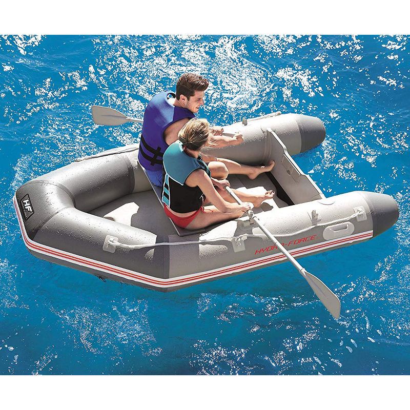 Intex Excursion 5 Person Inflatable Raft, 2 Oars and 2 Red Life Jackets, L/XL