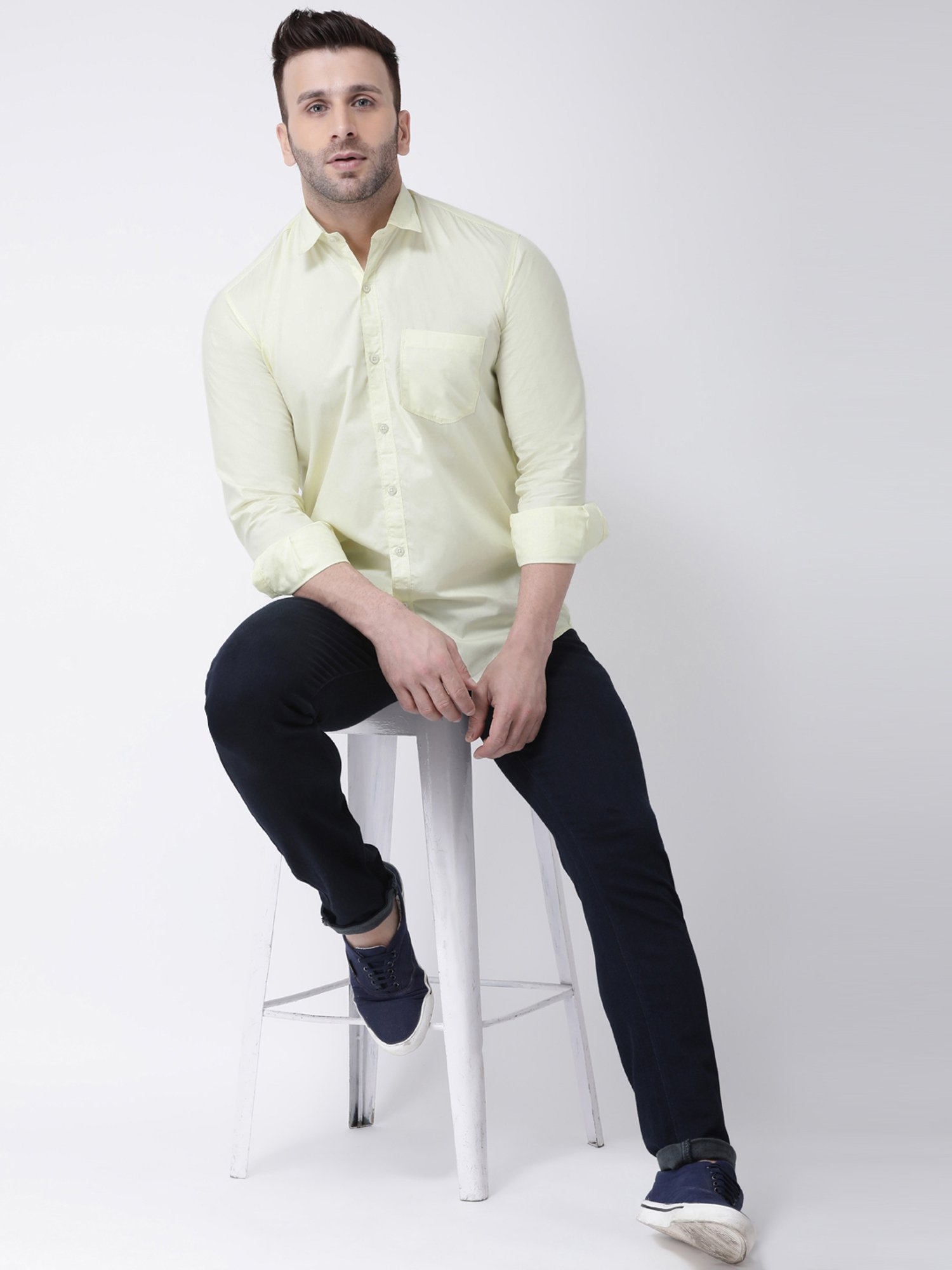 Hangup Plus Lemon Slim Fit Pure Cotton Shirt