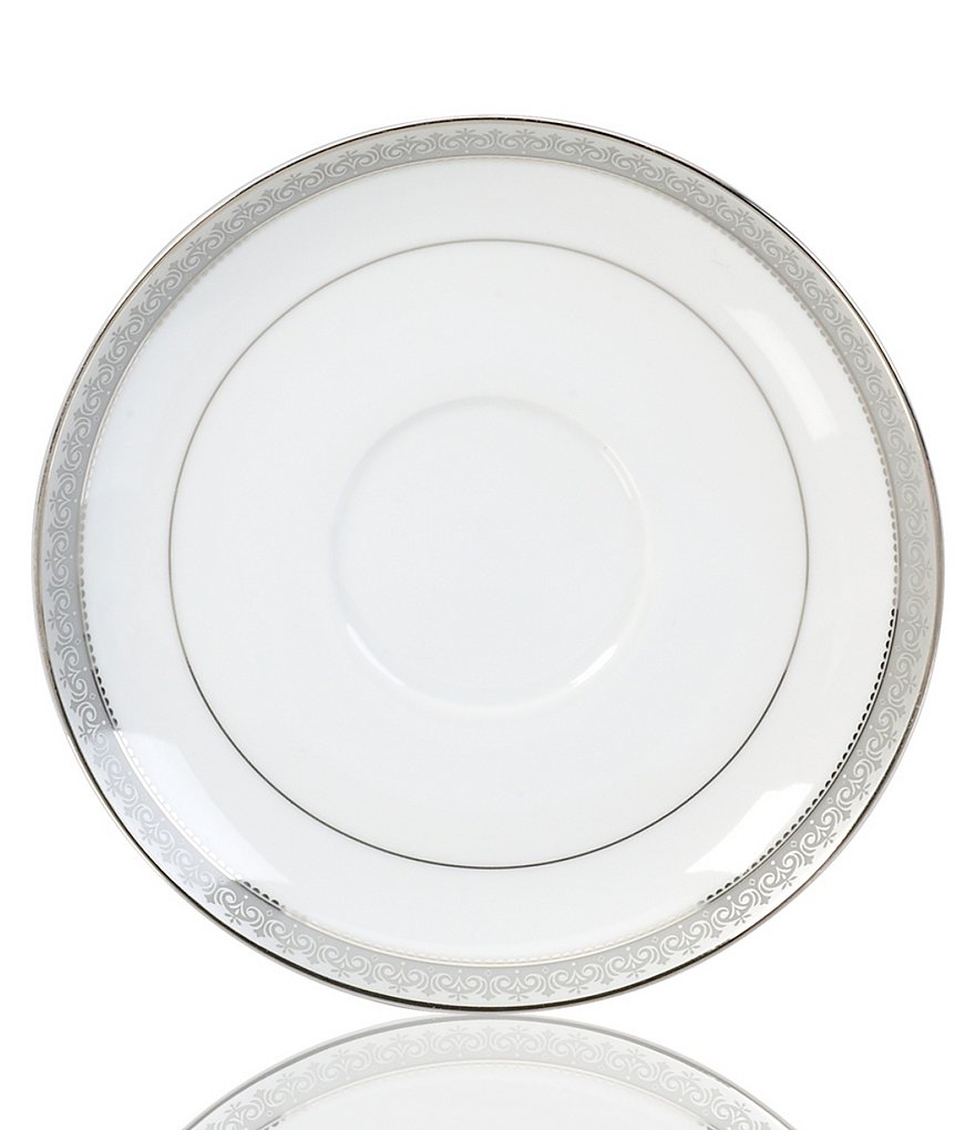 Mikasa Platinum Crown Filigree Porcelain Saucer