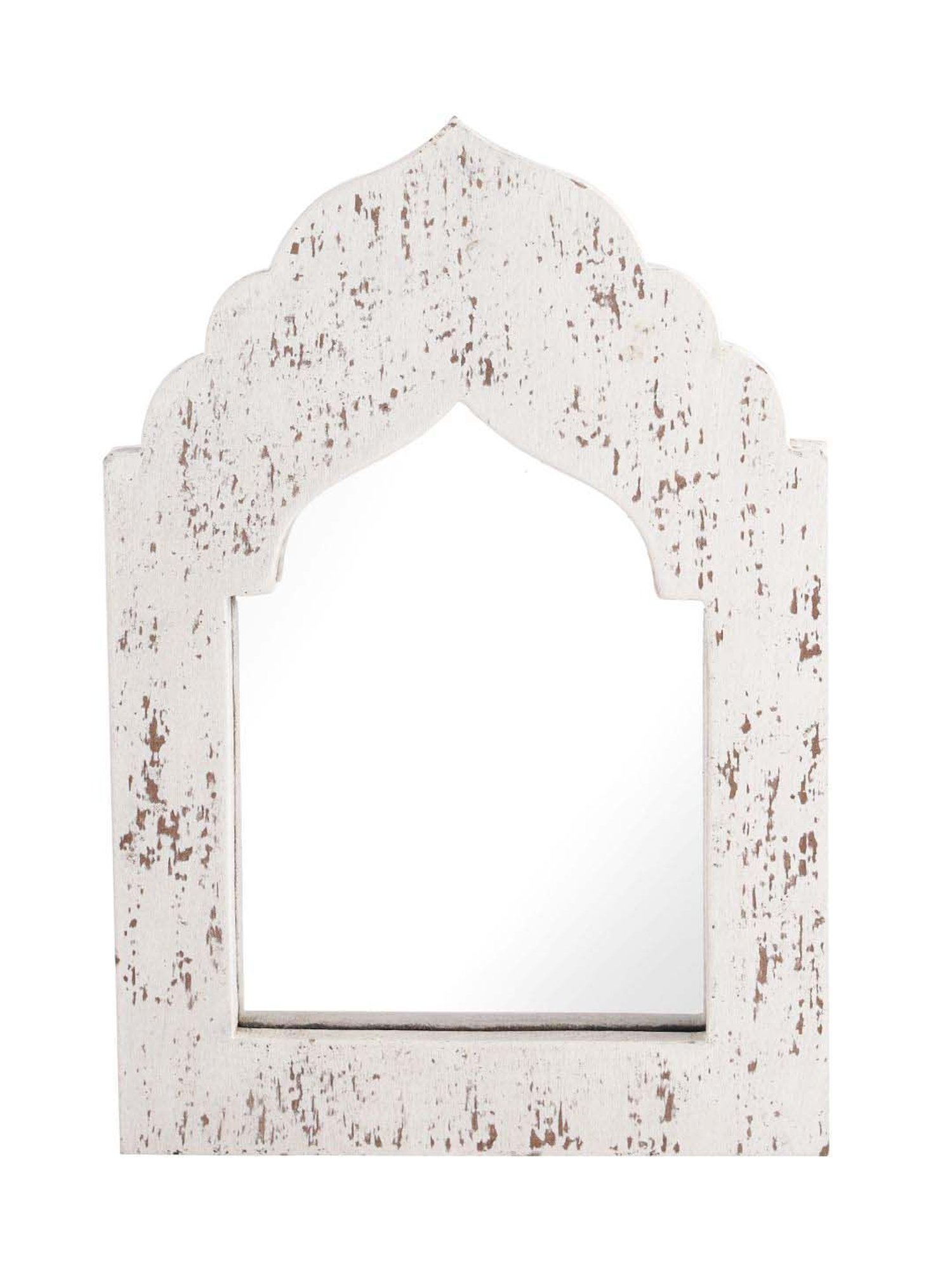 Aapno Rajasthan White Wooden Wall Mirror