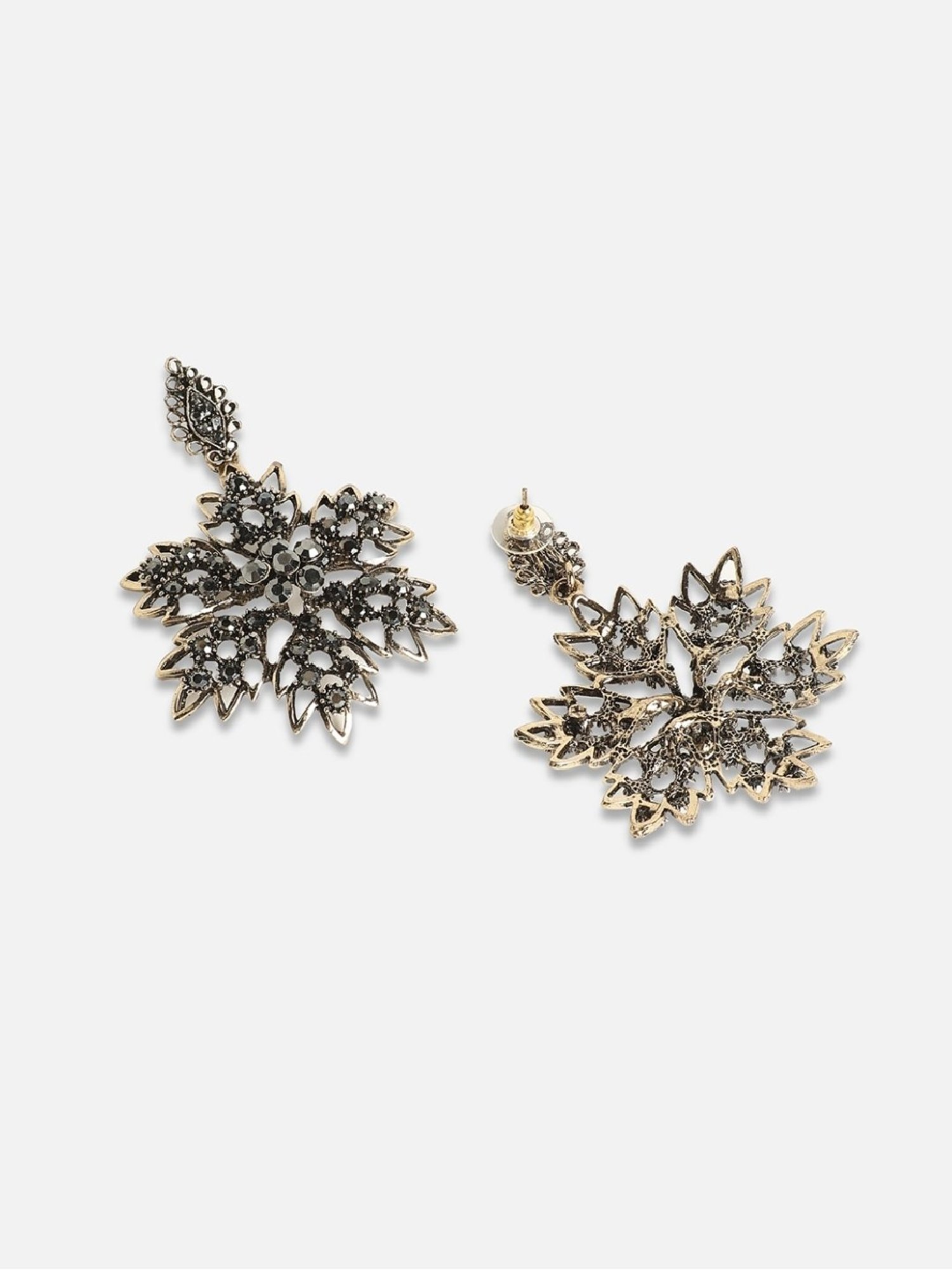 Sohi women's serenity falls drop earrings dark silver