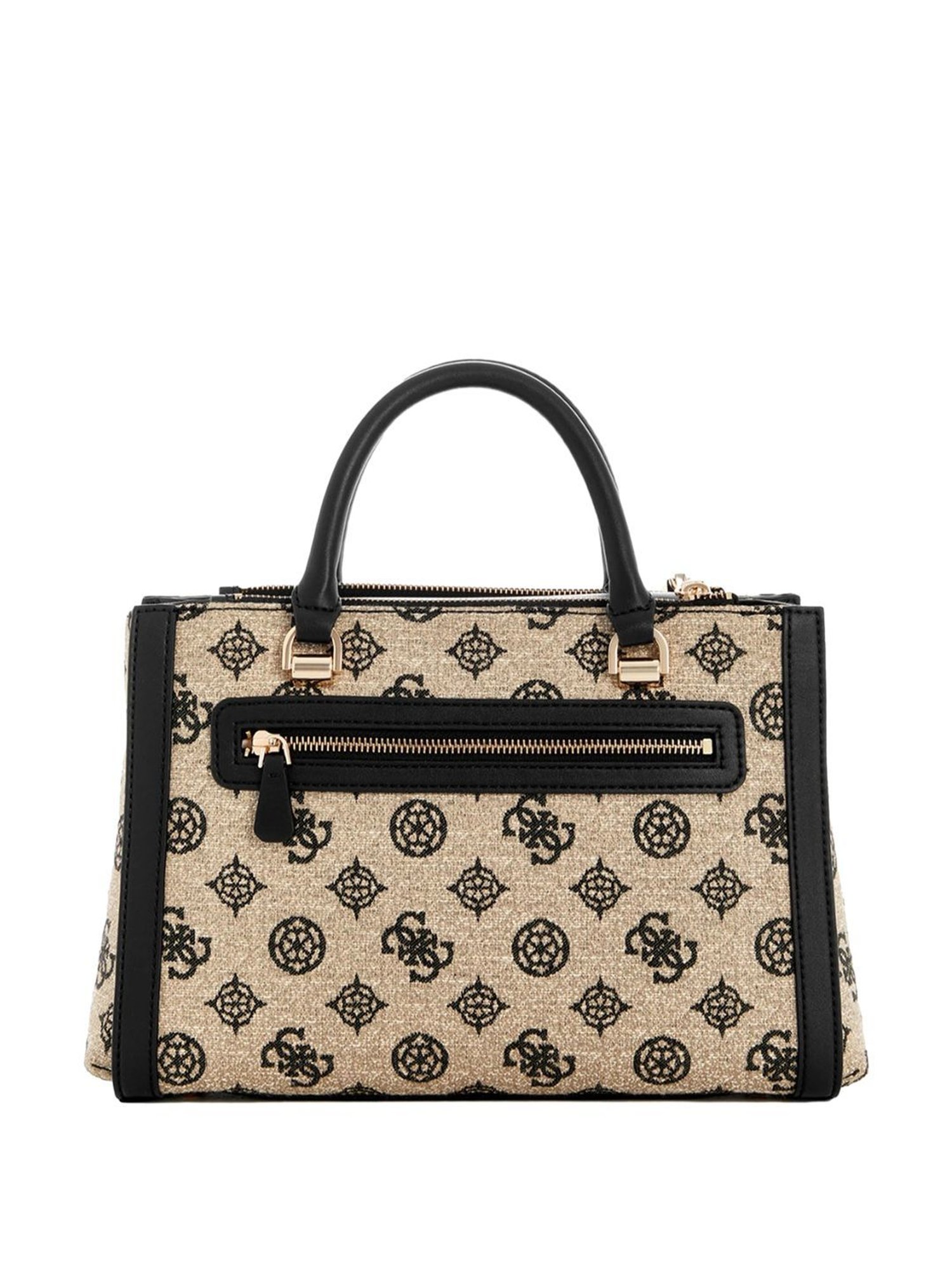 Guess Brown & Black Printed Shoulder Handbag