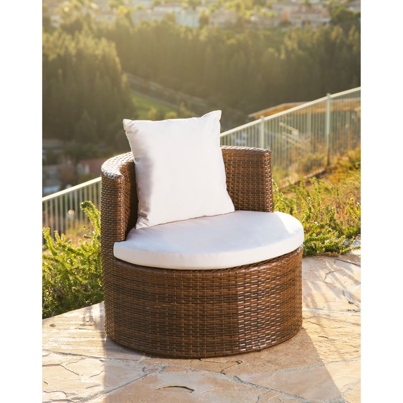 3pc Manchester Outdoor Wicker Patio Chat Set Brown - Abbyson Living