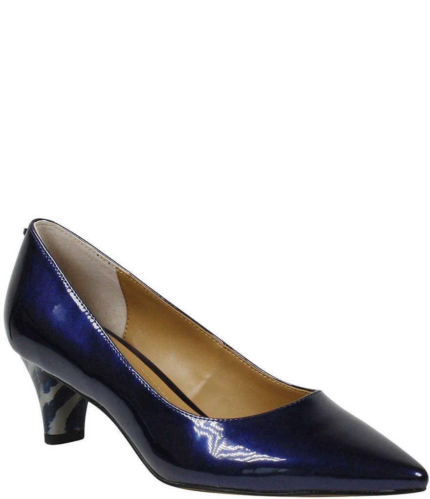 J. Renee Asilah Patent Kitten Heel Pumps