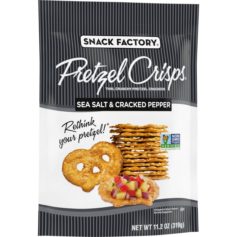 Snack Factory Pretzel Crisps Salt & Pepper - 11.25oz