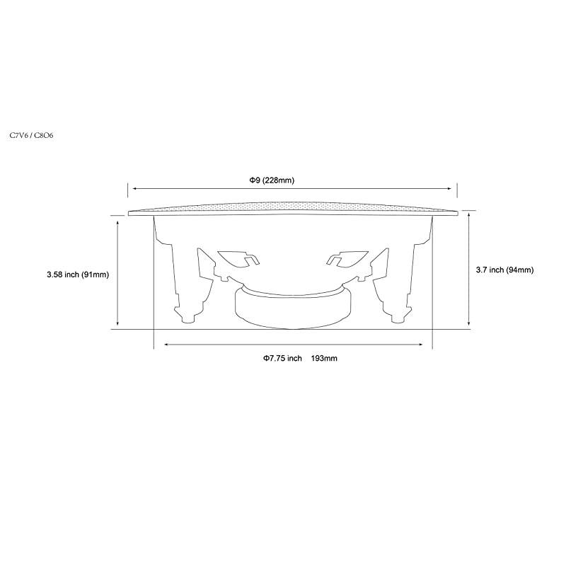 C7V6 Ceiling Speaker in Wall 65quot Set of 1 70V WaterResistant Speakers Perfect for Damp and Humid IndoorOutdoor Placement Bath Kitchen Covered Porches