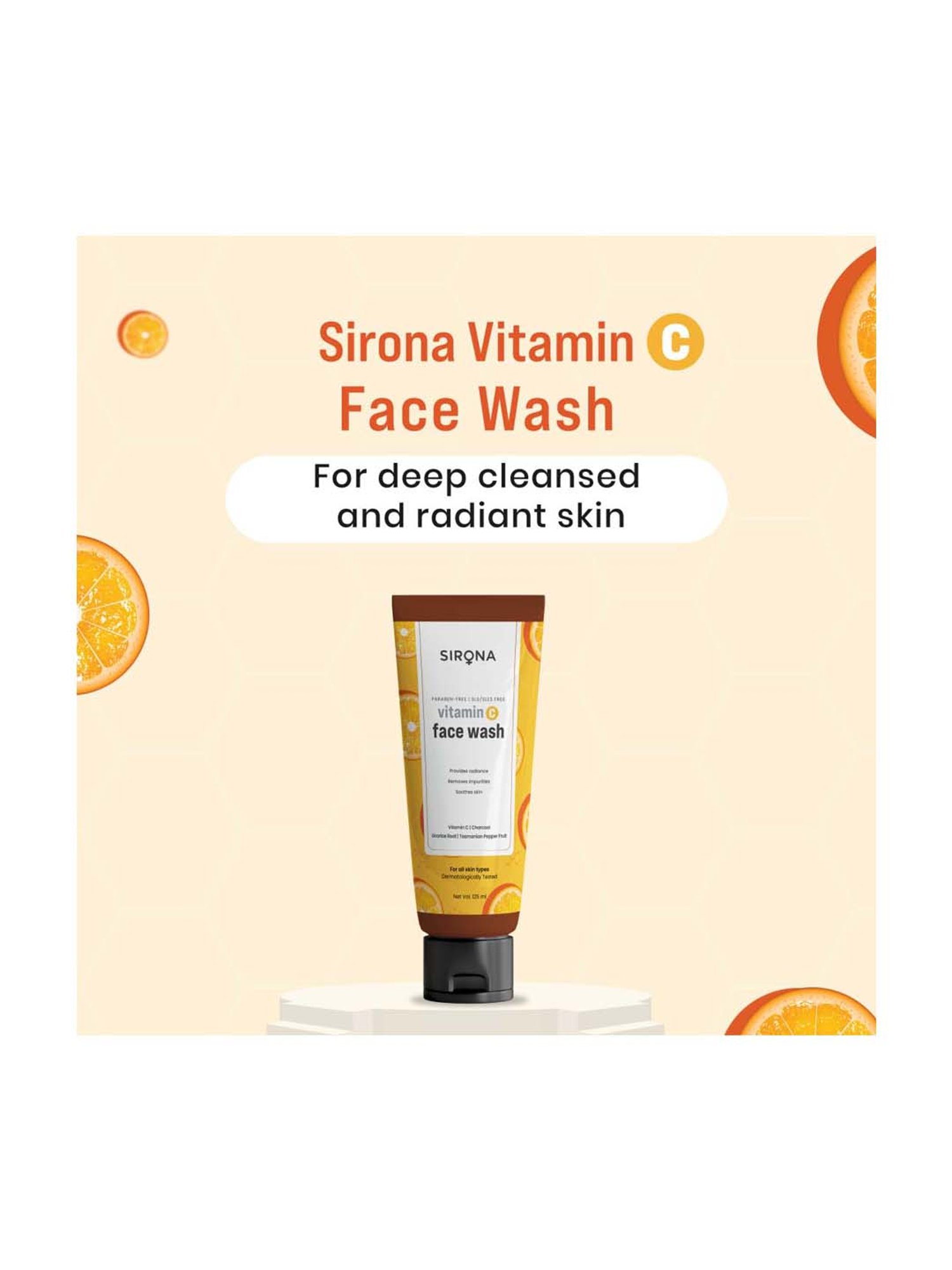Sirona Vitamin C Face Wash for Men & Women - 125 ml