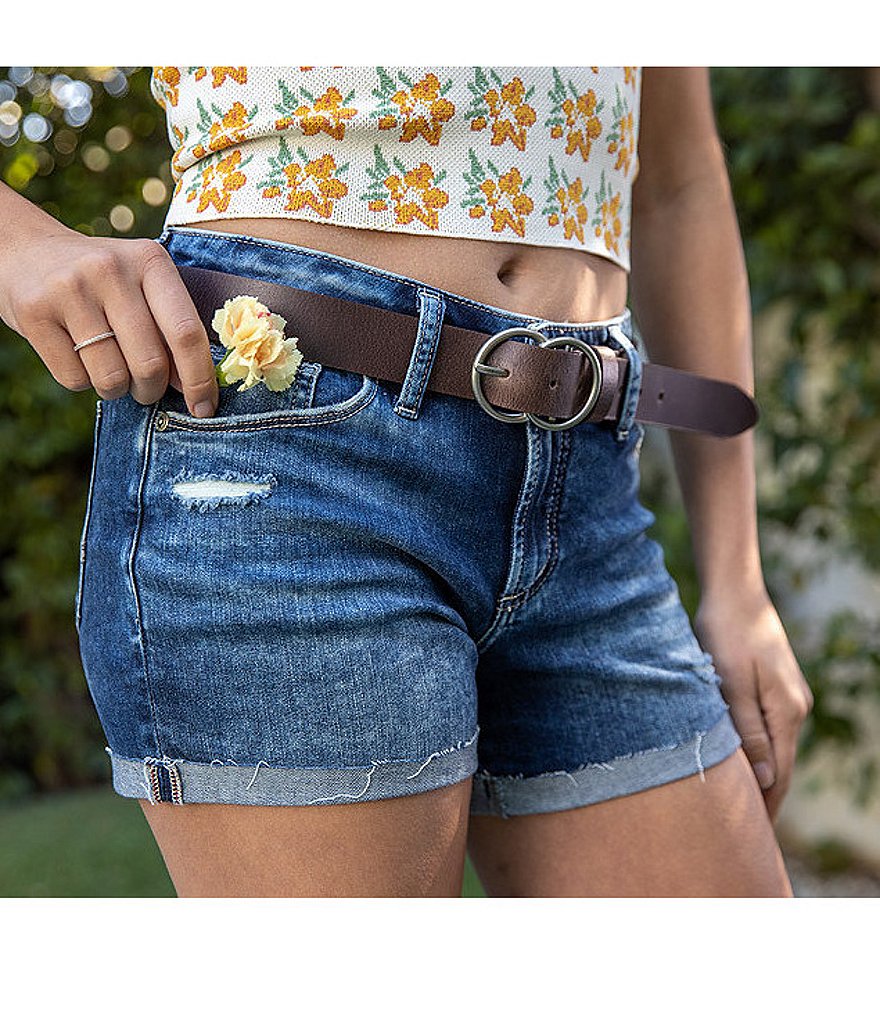 Celebrity Pink High Rise Destructed Frayed Hem Denim Shorts