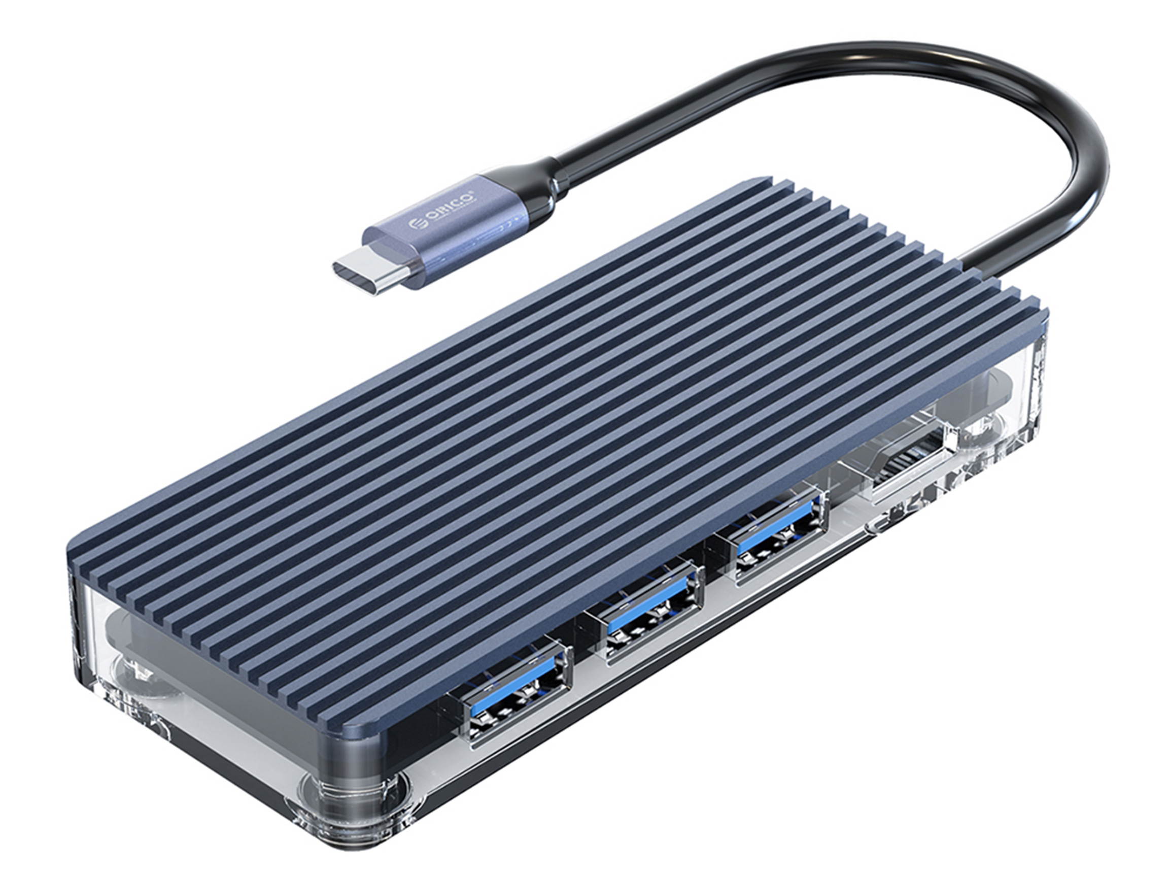 ORICO 7-in-1 USB Type C to 4K HDMI Adapter Docking Station, 3 USB 3.0 Ports, 1x 4K HDMI and SD/ Micro SD Card Reader Combo, with Power Delivery for Charging Up to 5Gbps,Plug and Play