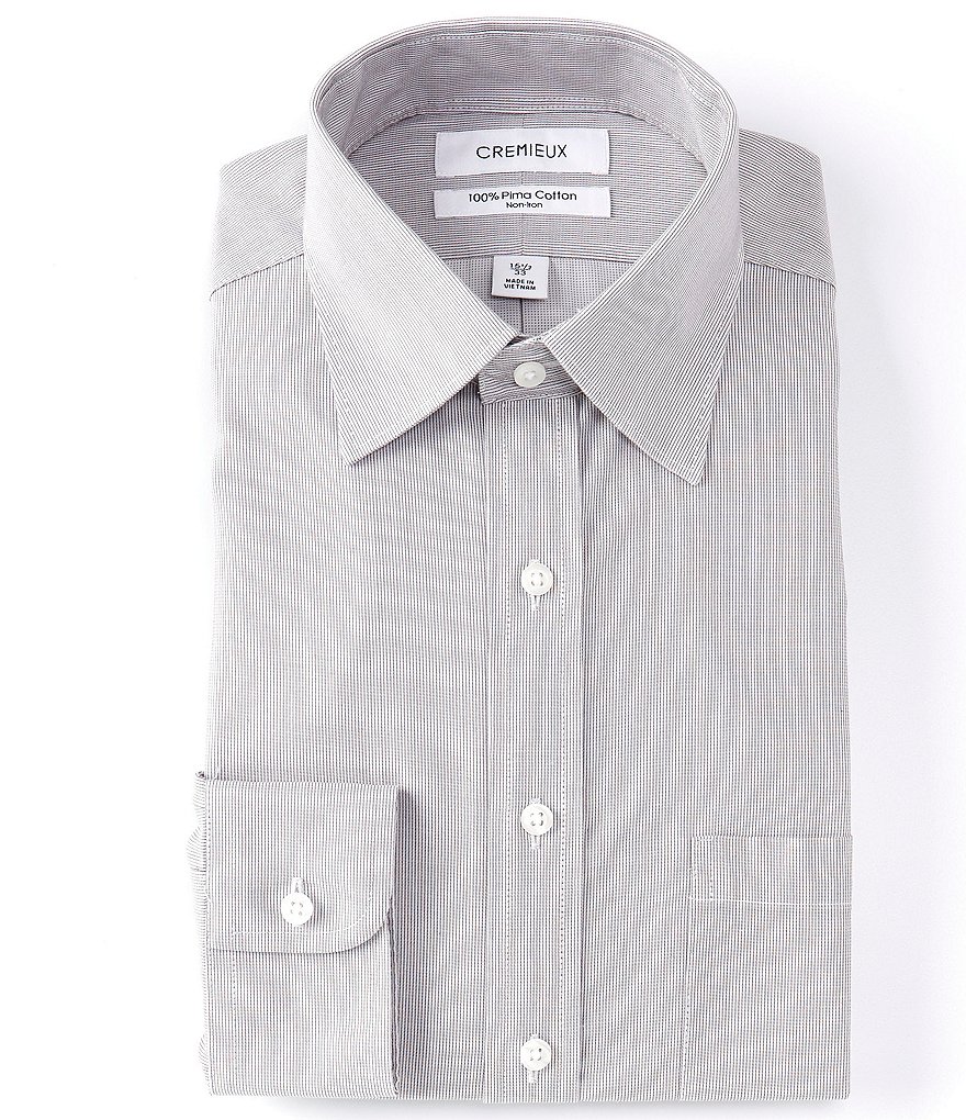 Psycho Bunny Non-Iron Modern Fit Spread Collar Solid Dress Shirt