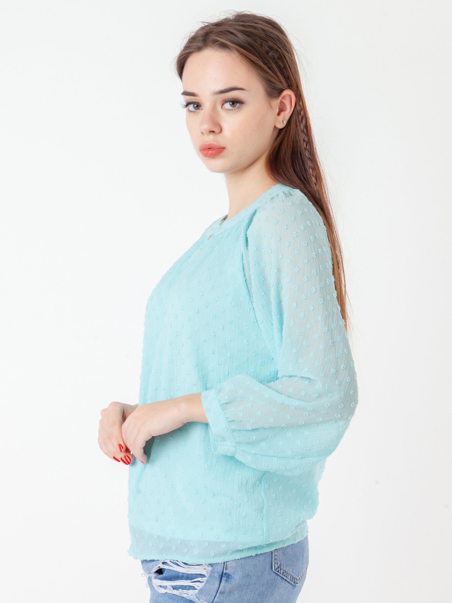 Zink London Blue Self Design Top