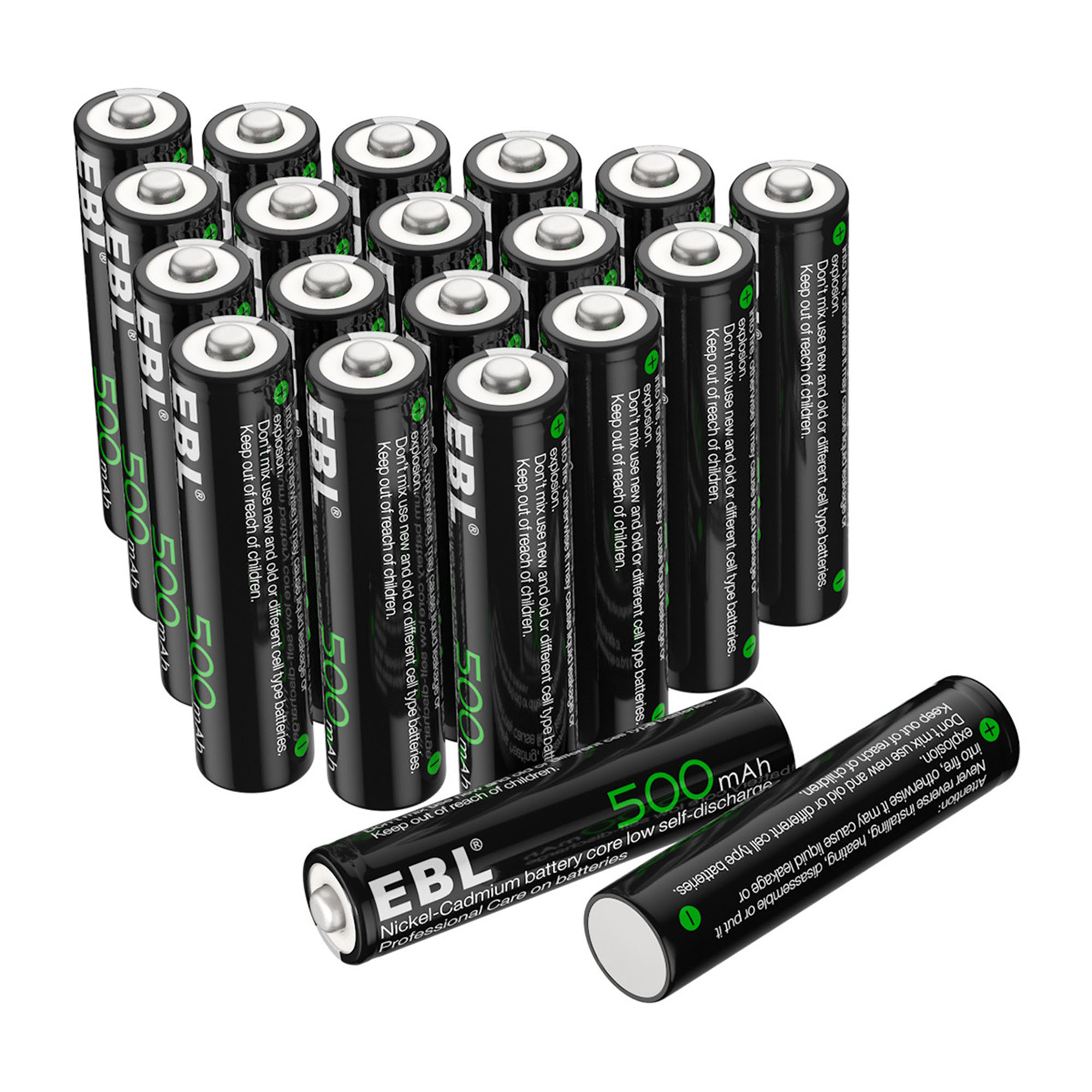 EBL 8 Pcs AAA 1.2V Rechargeable Batteries 500mAh Ni-Cd Battery for TV Keyboards