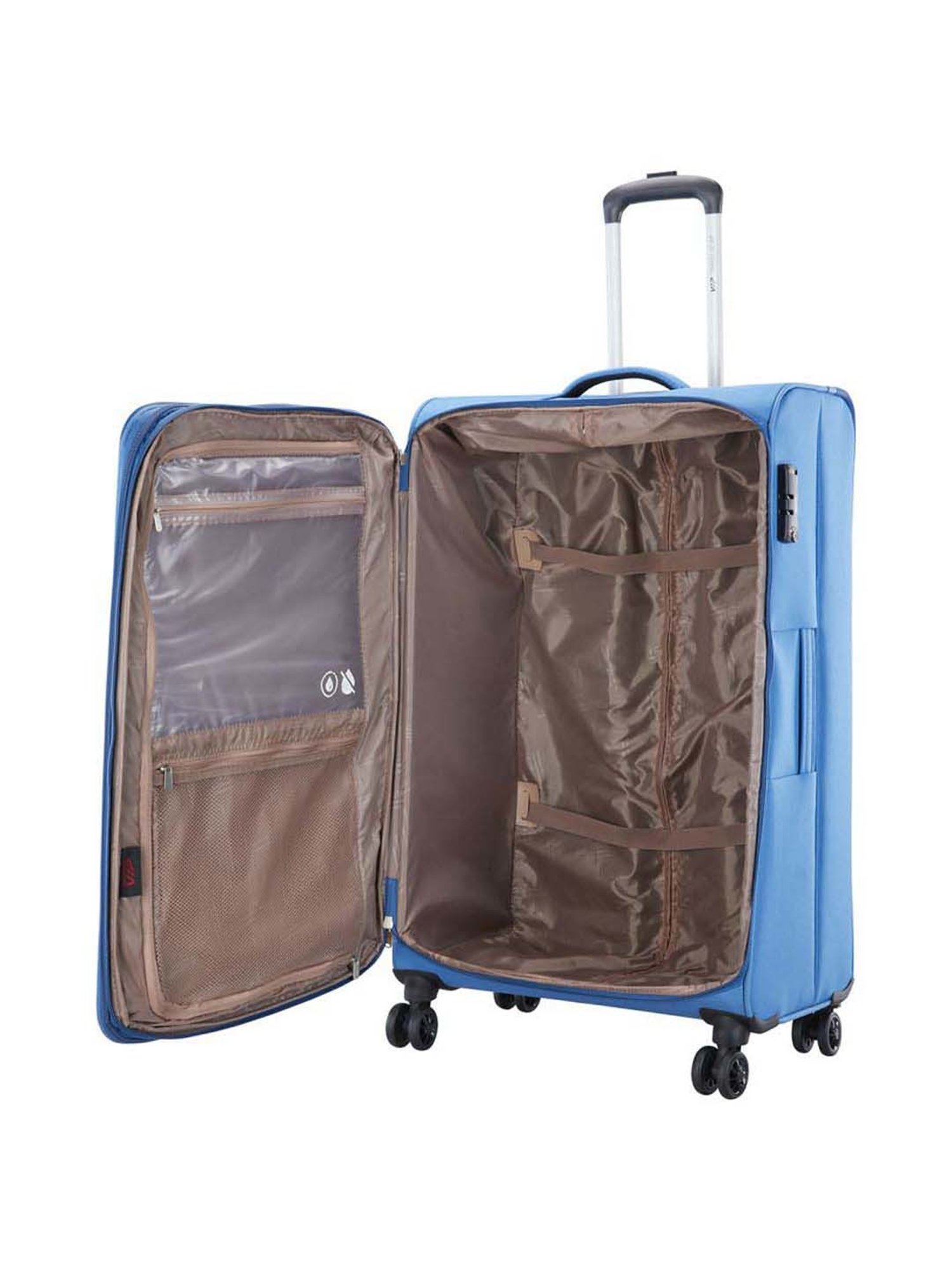 VIP Eterno Blue Solid Soft Large Trolley Bag - 48 cm