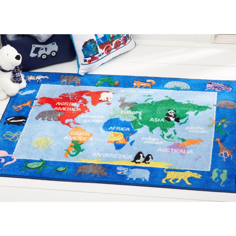 Eric Carle World Map Area Rug (6'6"x9'5") - Home Dynamix