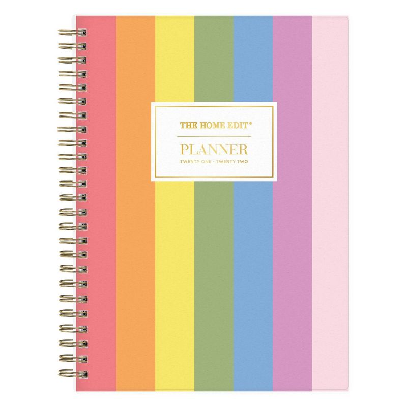2021-22 Academic Planner Notes 5.875" x 8.625" Flexible Cover Monthly Wirebound Over The Rainbow - The Home Edit