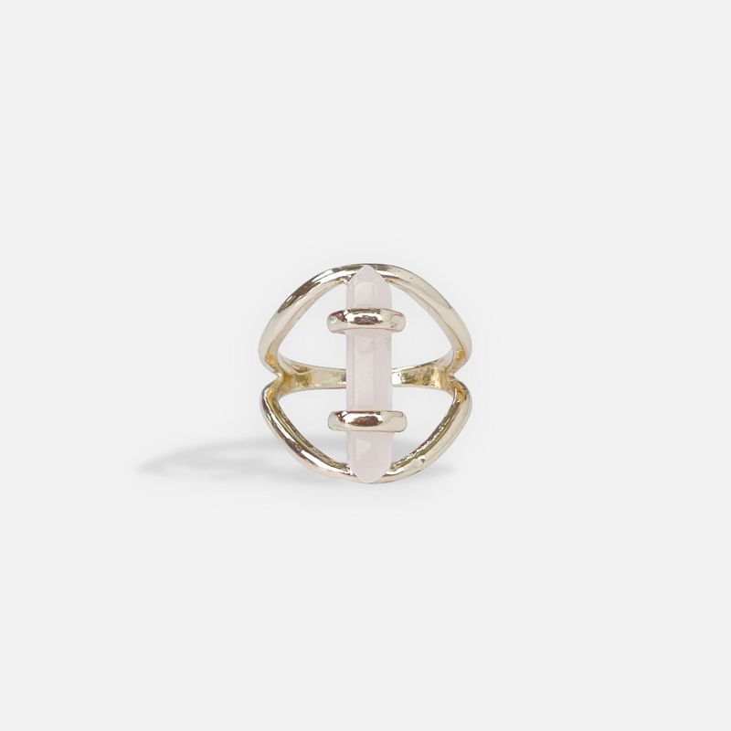 Sanctuary Project Rose Quartz Crystal Ring Gold