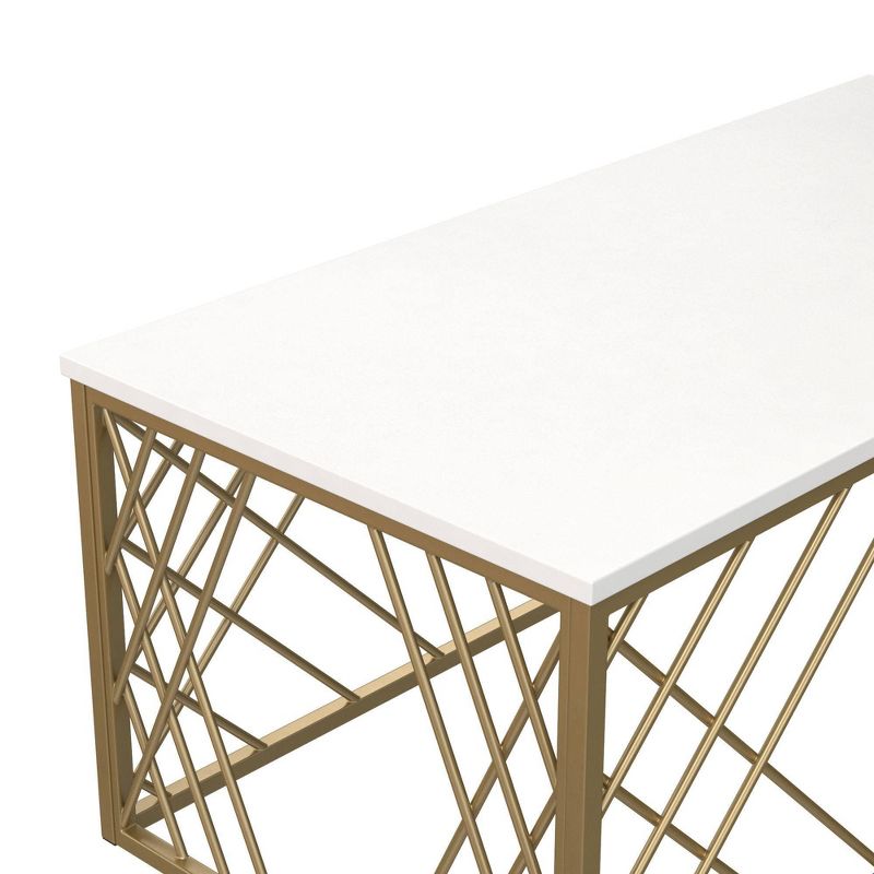 Bradshaw Modern Rectangular Coffee Table White/Gold - CosmoLiving by Cosmopolitan