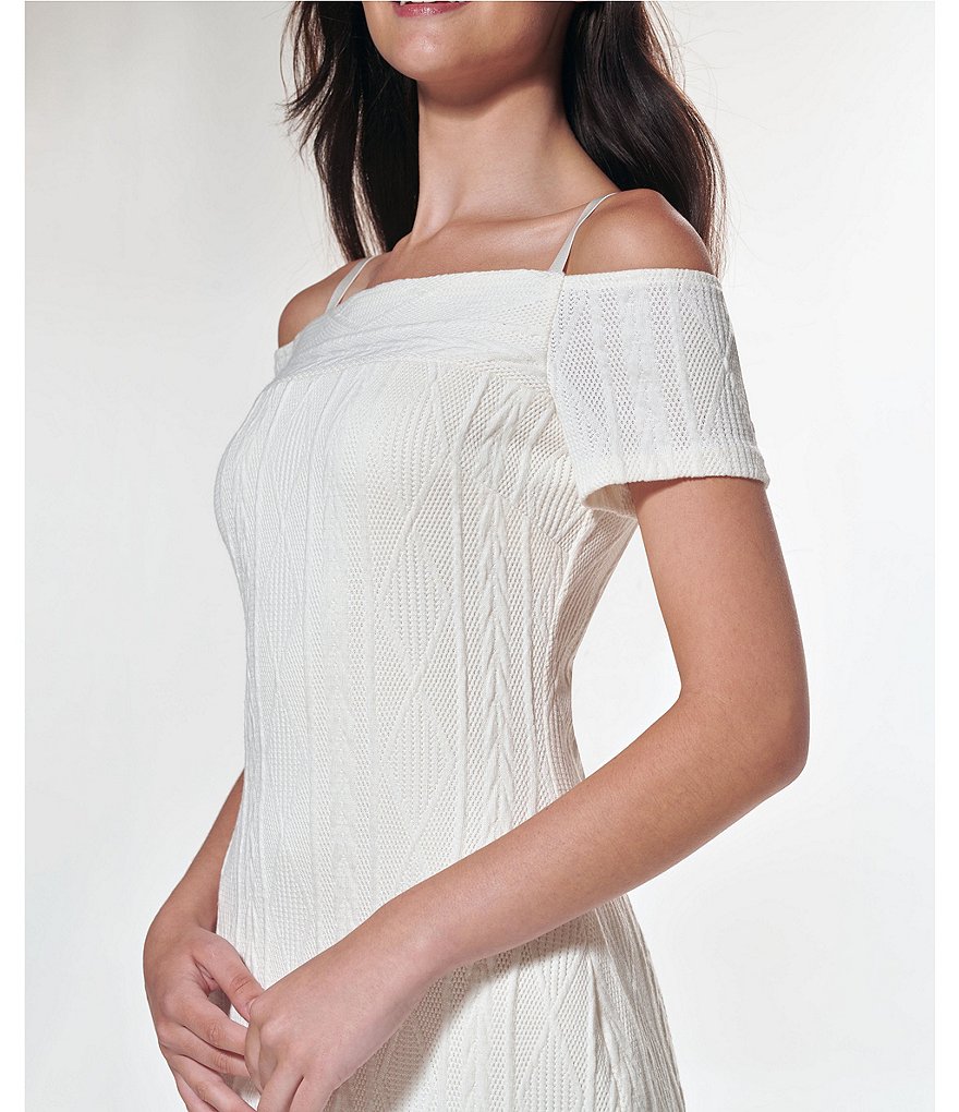 Laundry by Shelli Segal Ruffle Front Stretch Crepe Faux Wrap Dress