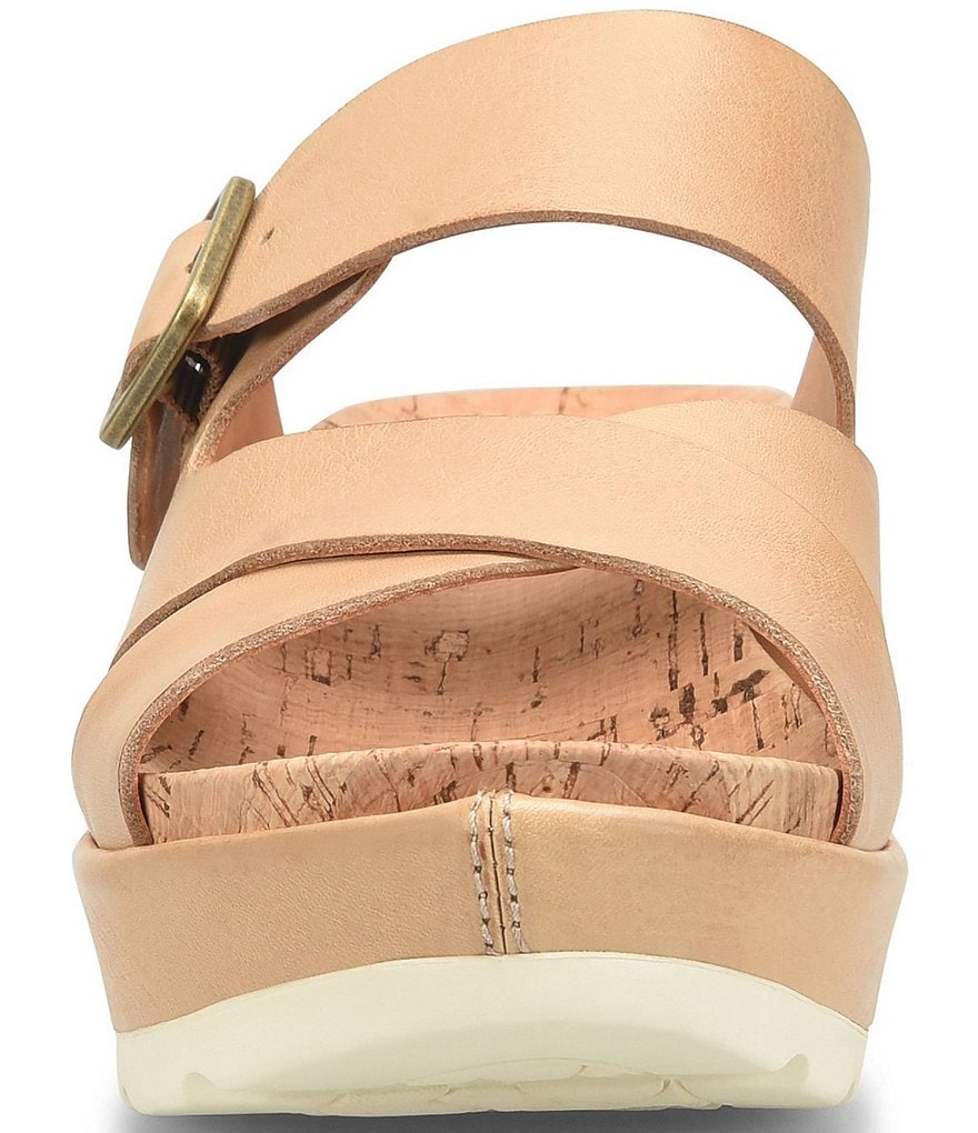 Kork-Ease Callie Leather Platform Wedge Slide Sandals