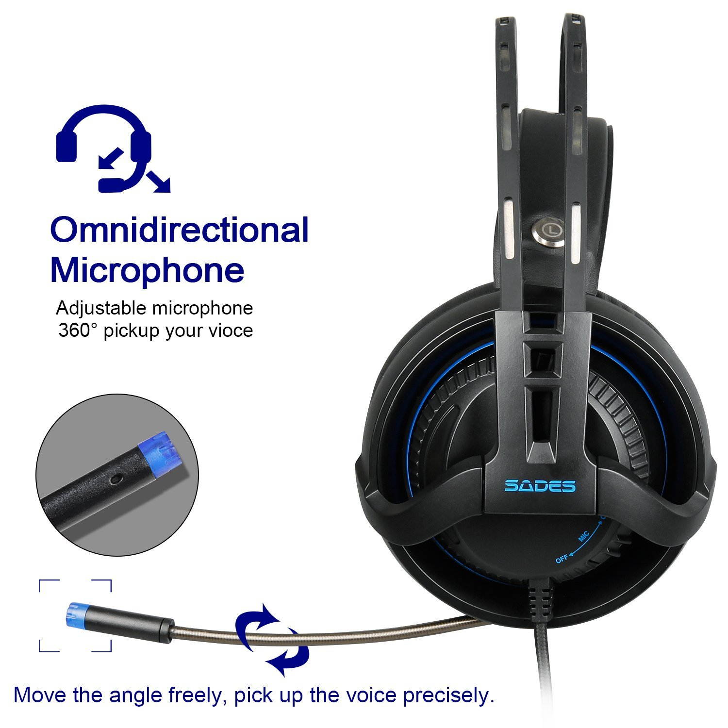 SADES SA-935 Gaming Headset Surround Sound Stereo With Mic 3.5MM Jack Multi-Platform Over-ear Headphones For New Xbox One/PC/PS4/Smartphones