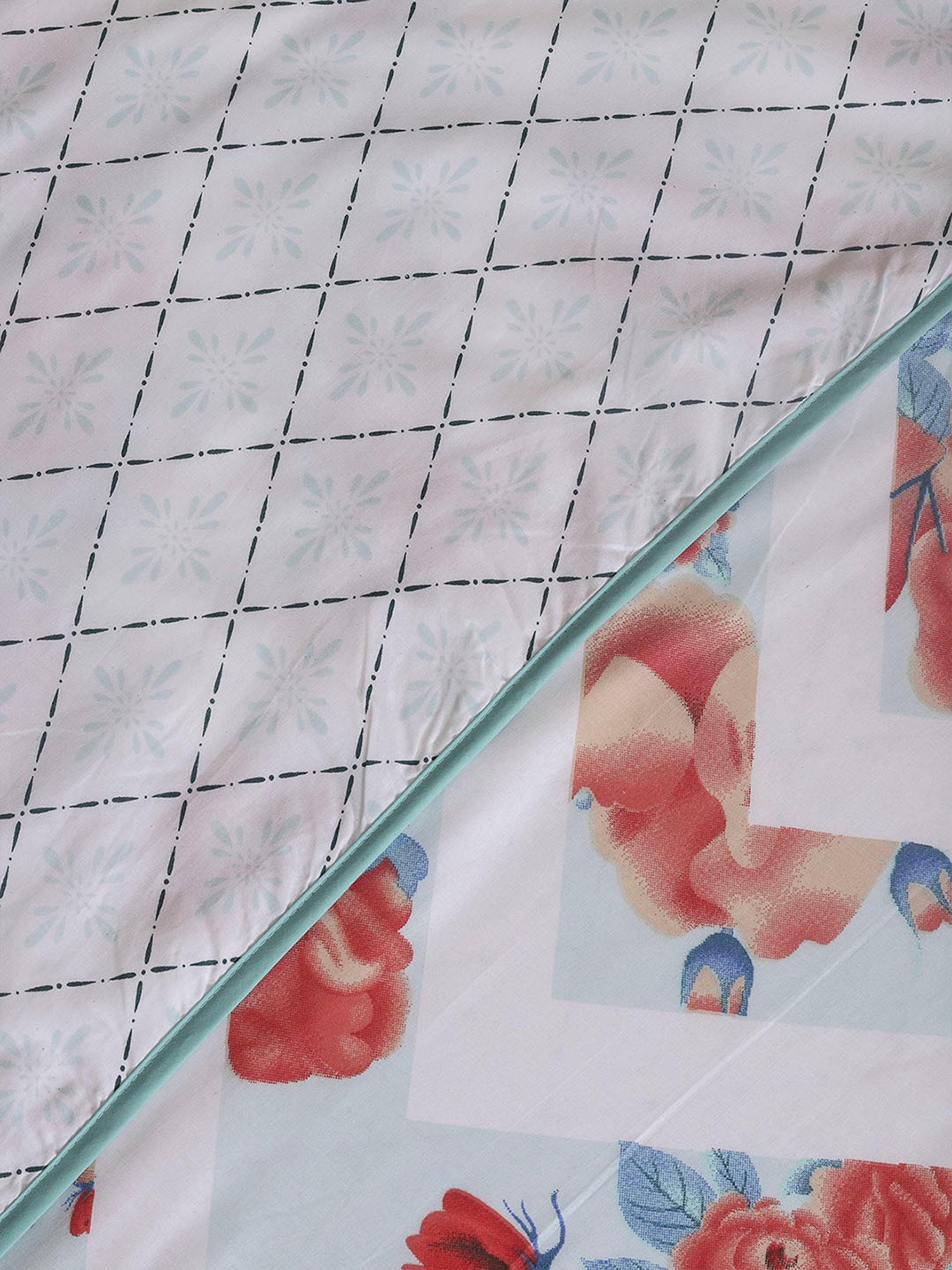 Romee Beige Cotton Geometric Blankets Quilts and Dohars