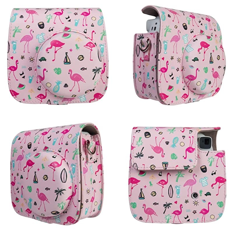 Instant Mini 9 Protective & Portable Case, Compatible with Fujifilm Instax Mini 9, Mini 8 Instant Camera, with Adjustable Shoulder Strap. (Cute Bear)