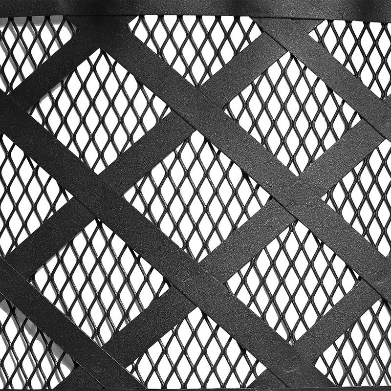 Sunnydaze Outdoor Camping or Backyard Steel Diamond Weave Fire Pit Bowl with Spark Screen - 40" - Black