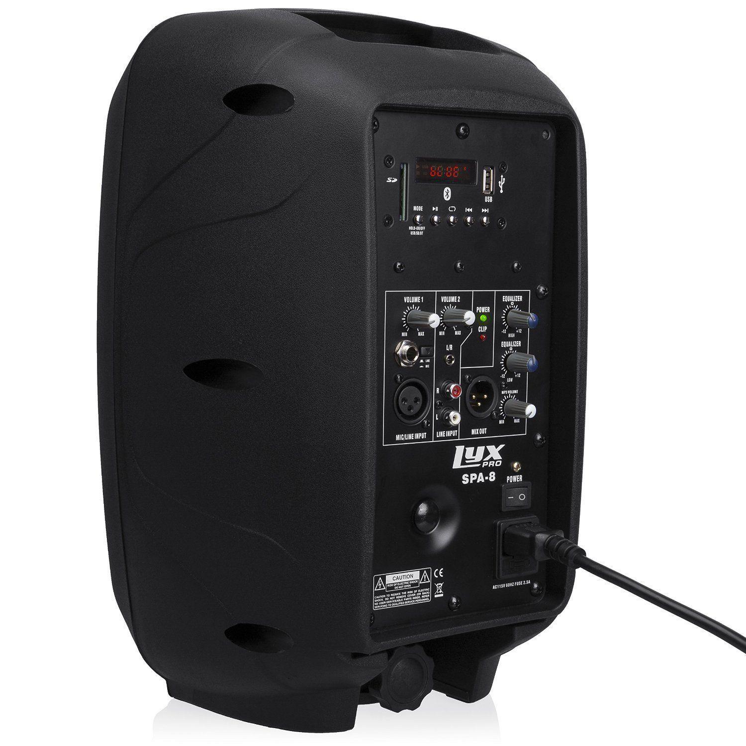 Small PA System, 100w RMS Power Active Speaker, Bluetooth SD USB MP3 AUX Input