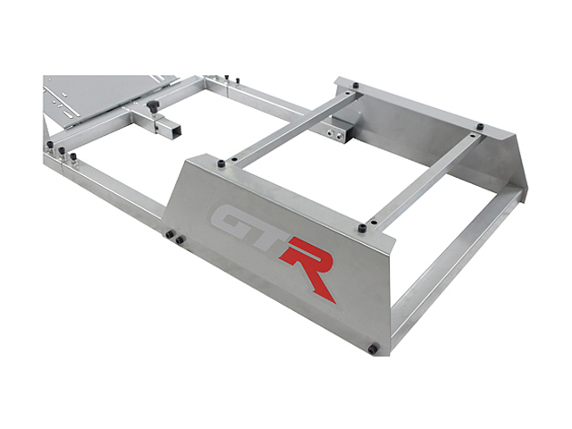 GTR Racing Simulator GTAF-S-S105LBKRD - GTA-F Model (Silver) Triple or Single Monitor Stand with Black/Red Adjustable Leatherette Seat, Racing Simulator Cockpit gaming chair Single Monitor Stand