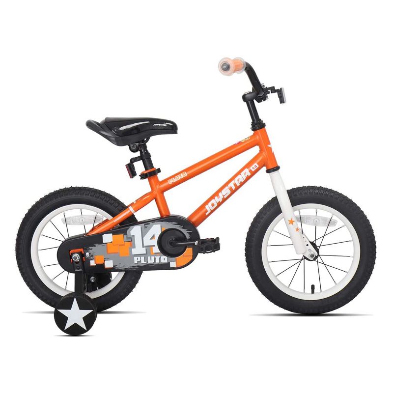 Joystar Pluto 12 Inch Kids Toddler Bike Bicycle with Training Wheels, Rubber Tires, and Coaster Brake, Ages 2 to 4, Orange