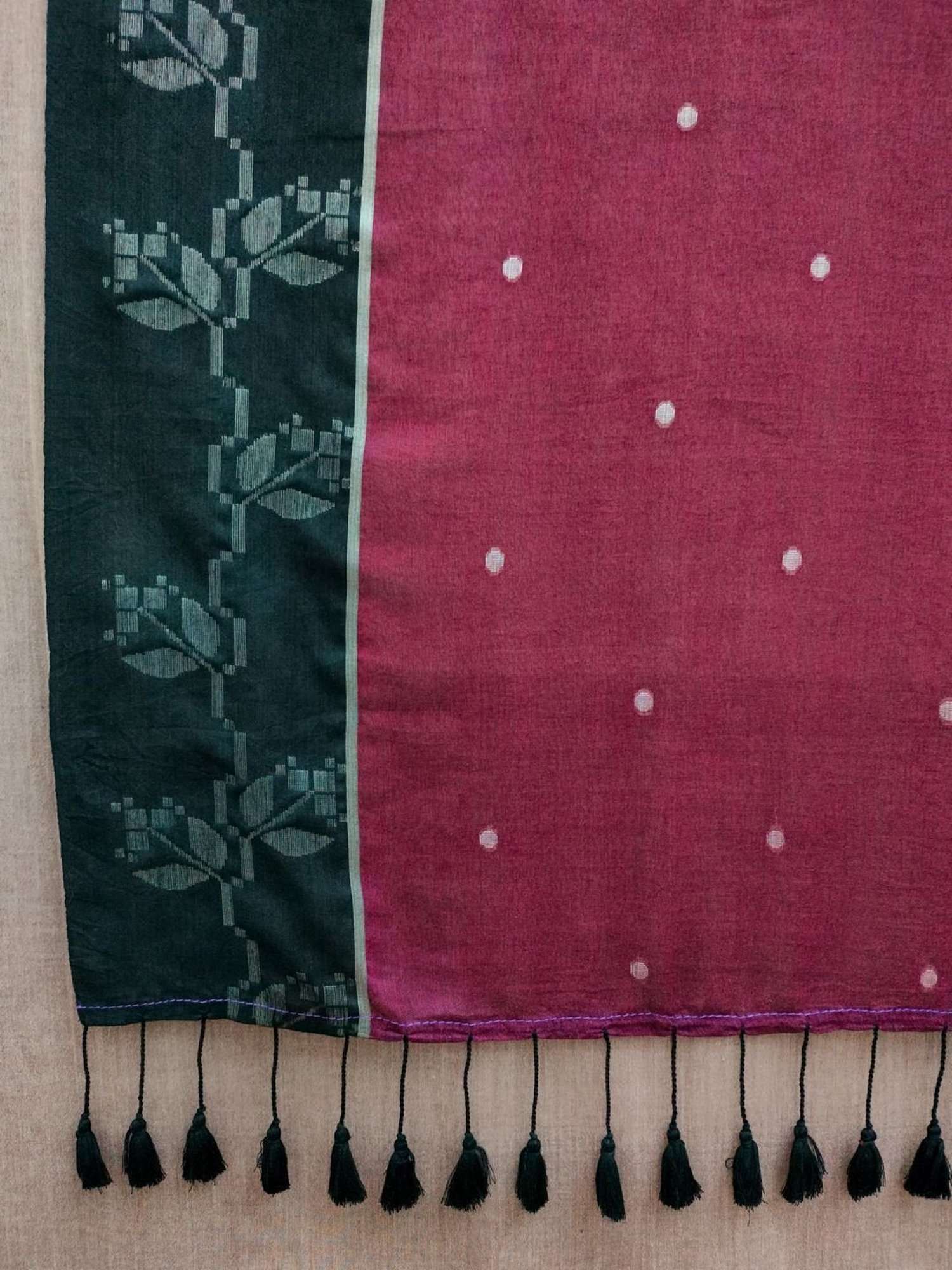 Suta Purple Cotton Woven Saree Without Blouse