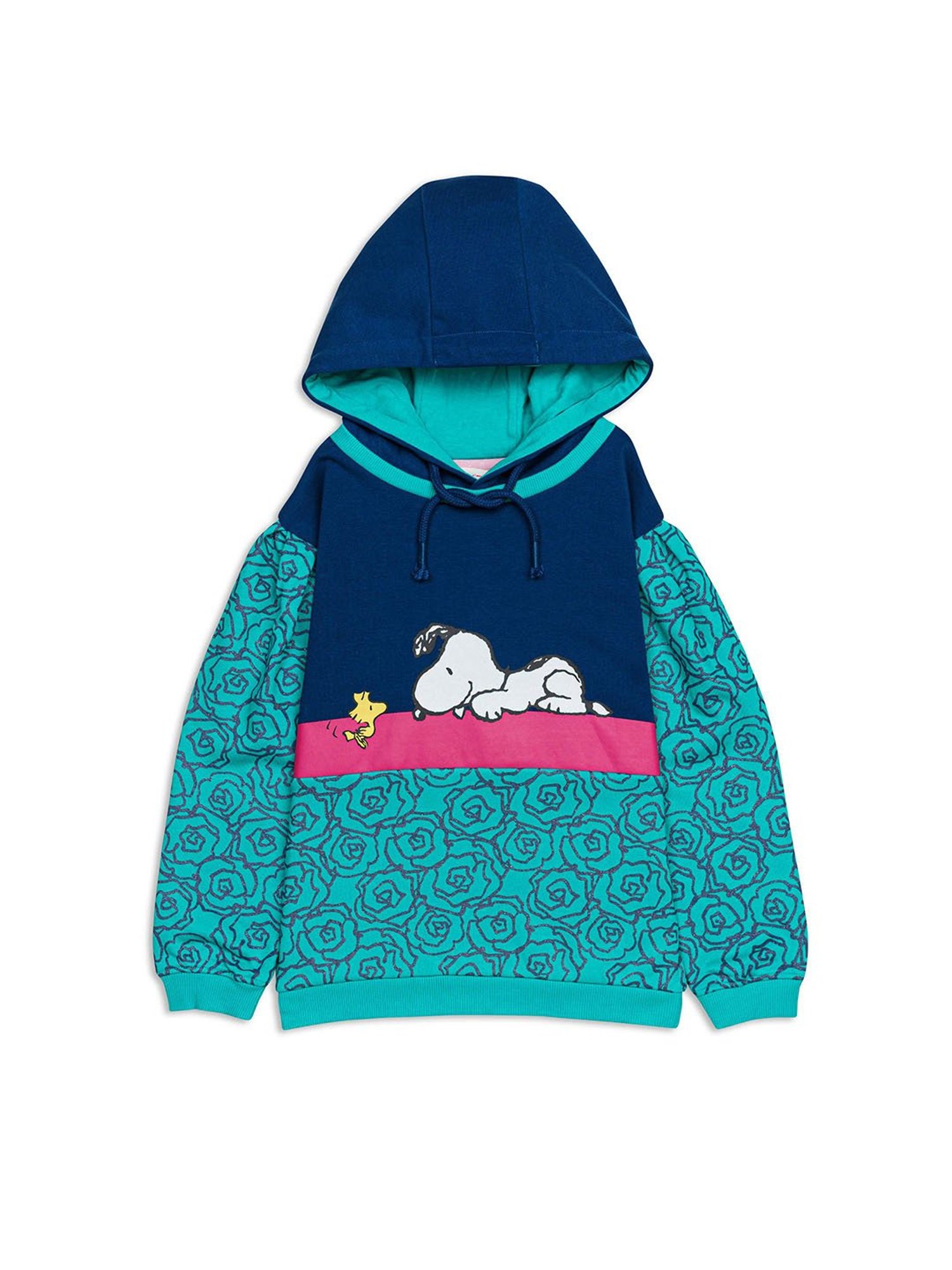 H by Hamleys Girls Navy & Green Printed Full Sleeves Sweatshirt