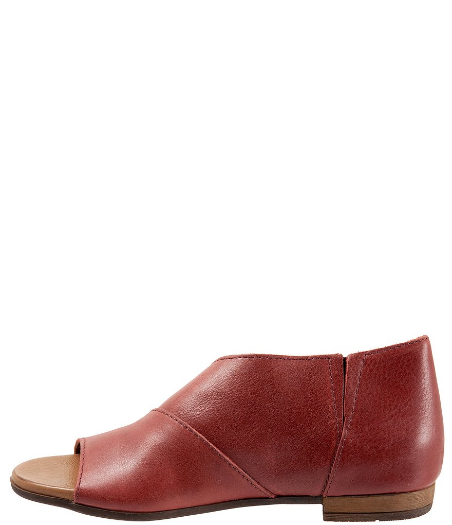 Bueno Tanner Leather Asymmetric Slip Ons