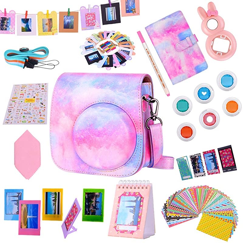 Instax Mini 9 Camera Accessories Bundles Compatible with Fujifilm Instax Mini 9 Mini 8 Mini 8+ Camera with Mini 9 Case108 Photos Mini Photo Albumetc Light Starry Sky14 Items