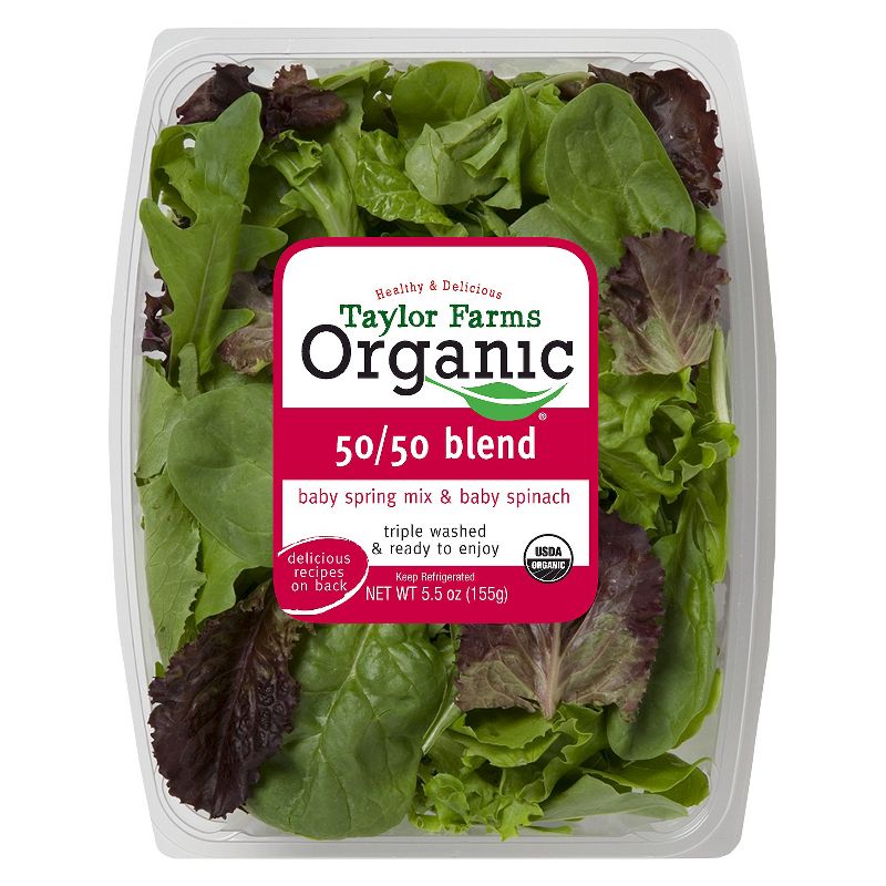 Taylor Farms Organic Baby Spring Mix & Baby Spinach Lettuces - 5.5oz Package