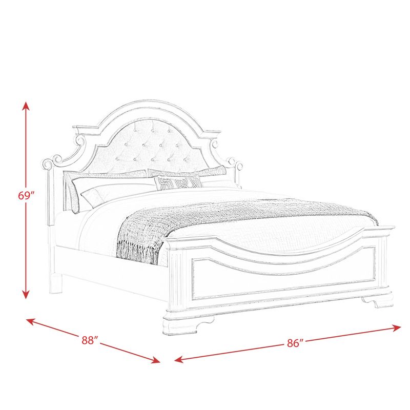 Caroline Button Tufted King Panel Bed Antique White - Picket House Furnishings