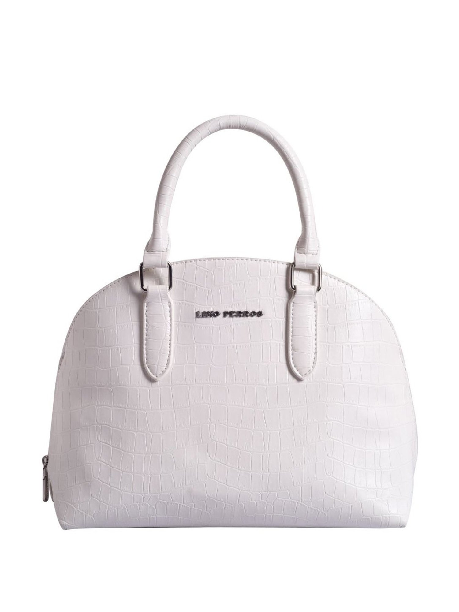 Lino Perros White Textured Medium Handbag